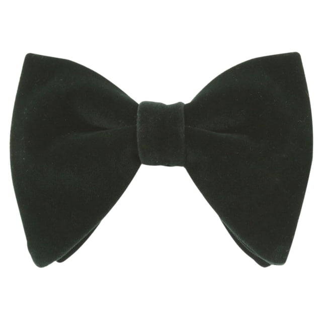 ZheElen Wide Application Fashion Velvet Big Bowtie Suitable For All Formal Occasions Blackish green