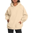 thumbnail image 1 of RKSTN Hoodies for Women Fall Solid Color Basic Loose Hoodie Plus Size Sweatshirt Long Sleeve Kangaroo Pocket Drop Shoulder Pullovers Tops, 1 of 6
