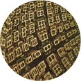 thumbnail image 1 of Ahgly Tapis Rond Lavable en Machine Intérieur Caramel Brun, 3 Pieds Rond, 1 of 7