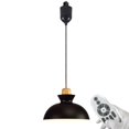thumbnail image 1 of FSLiving Éclairage de Rail de Type H à Hauteur Réglable, Style Macaron, Poignée en Bois Or Rose, Lampe en Métal Noir 4 Pi, Ampoules DEL Intelligentes, Suspension de Rail avec Télécommande, Minuterie, Décorer pour Table à Manger, 1 of 8