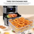 thumbnail image 3 of EASTIN Air Fryer Racks Three Layer Stackable Dehydrator Racks Stainless Steel Air Fryer Basket Tray Air Fryer Accessories Fit for 5.8QT COSORI Air Fryer 6QT Instant Vortex Air Fryers, 3 of 7