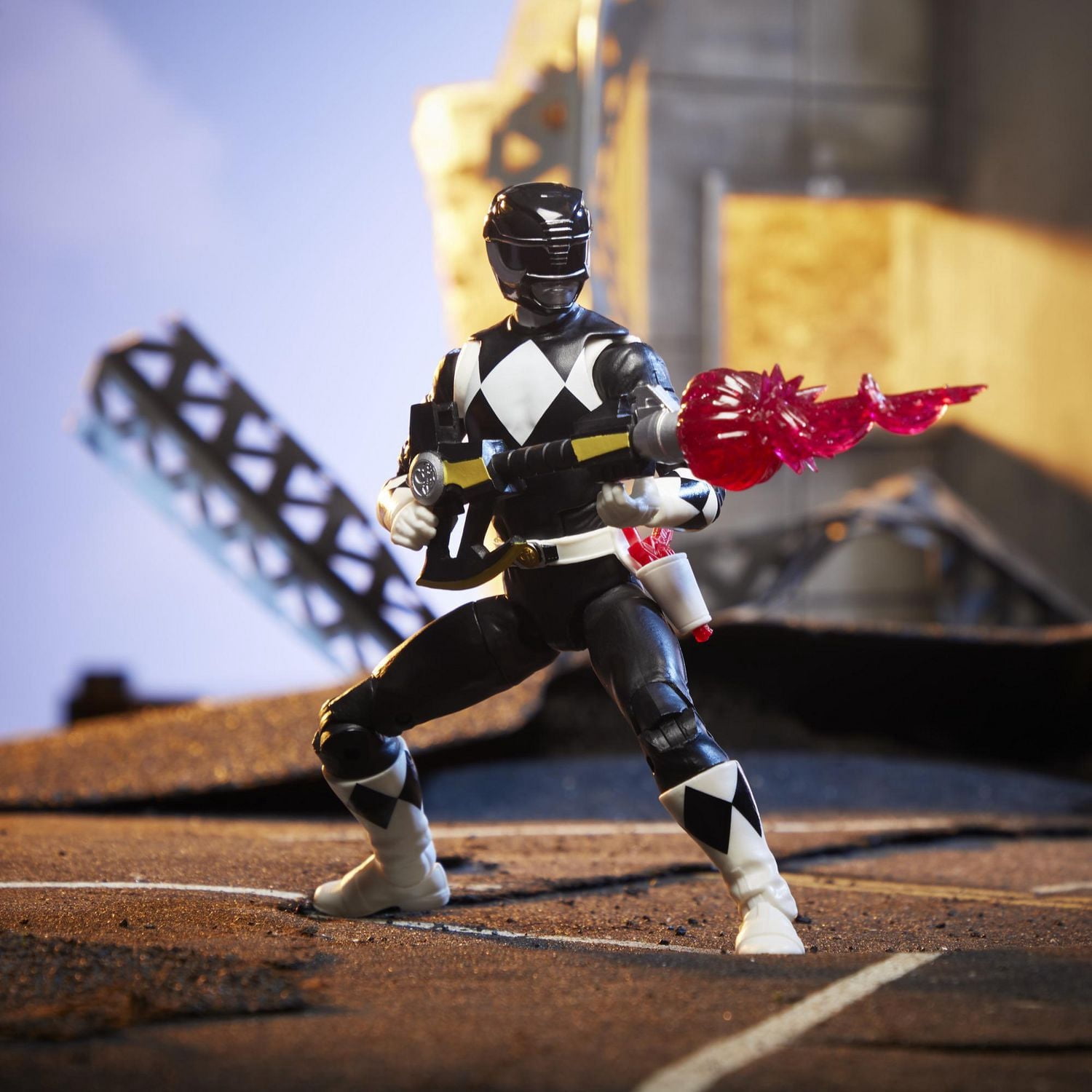 Power Rangers Lightning Collection Mighty Morphin, figurine de collection haut de gamme de 15 cm du Ranger noir, avec accessoires