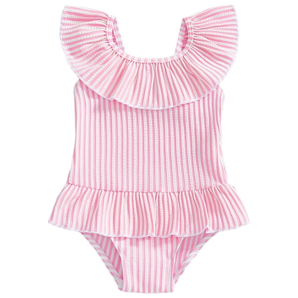 Gubotare Maillot de Bain Tout-Petit Fille Maillot de Bain Bébé Fille une Pièce Maillot Mignon Élégant Combinaison anti-UV Maillot Volanté Maillots de Bain 4T 5T (Rose,4-5 Ans)