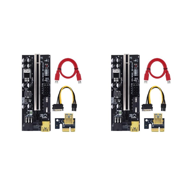 Youkk PCI-E 1x to 6x Exender Board USB Card Motherboard Adapter Accessories Black Slot+Red Wire 2Set