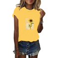 thumbnail image 1 of Lenago Hauts d'Été Grande Taille pour Femmes Hauts d'Été Décontractés Manches Courtes Col Rond T-Shirt Ample Blouse Hauts Tenues du 4 Juillet pour Femmes, 1 of 4
