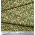 thumbnail image 2 of Soimoi Green Poly Georgette Fabric Filigree Damask Fabric Prints By Yard 52 Inch Wide, 2 of 3