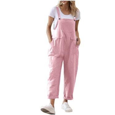 Salopettes pour Femmes Été Décontractées Amples Salopettes à Bavette Combinaisons Amples Combinaisons avec Poches