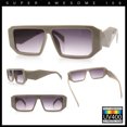 thumbnail image 2 of Womens Mod Flat Top Square Rectangle Beveled Diamond Cut Arm Plastic Sunglasses Grey - Smoke, 2 of 7
