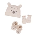 thumbnail image 1 of Disney Winnie the Pooh Infants' Unisex Layette Organic Cotton 3pc Accessory Set, 1 of 1