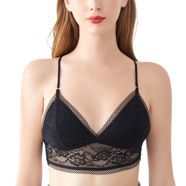 TINKER Fashion Thin Ladies Open Back Sexy Bra Lace Big U Open Back Seamless Triangle Cup Invisible Beautiful Back Bra