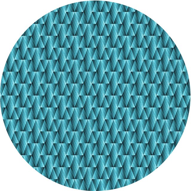 Ahgly Company Tapis Rond Lavable en Machine Intérieur Transitionnel Vert Cyan Foncé, 5 Pieds Rond