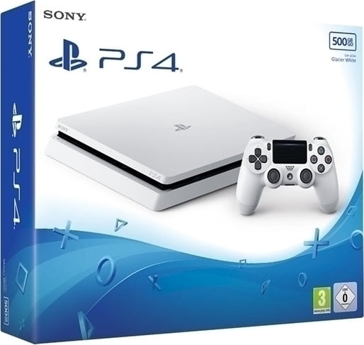 PS4 500GB Glacier White Console (Like New) with HDMI Cable