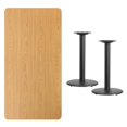 thumbnail image 2 of Flash Furniture 30 by 60" Rectangular Natural Laminate Table Top with 18" Round Table Height Bases, 2 of 2