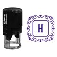 thumbnail image 1 of Printtoo Carré Tourbillon Bord H Alphabet Monogramme Initiale R-40 Bureau Stationnaire Auto Encrage Tampon en Caoutchouc, 1 of 3