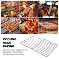 thumbnail image 1 of Stainless Steel Cooling Rack Oven Dishwasher Safe Baking Roasting Barbecue Grilling Net Rack Rectangle Steel Wire Cookie Rack Kitchen Gadgets, 1 of 7