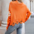 thumbnail image 4 of EGNMCR Cardigans pour Femmes, Chandails pour Femmes pour Femmes et Manches d'Hiver Décontracté Chandail Tricoté Imprimé Col en V Chandail pour Femmes, 4 of 5