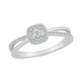 thumbnail image 1 of DGOLD Bague de Promesse Délicate en Argent Sterling avec Diamant Blanc Rond pour Femmes (1/6 cttw), 1 of 4