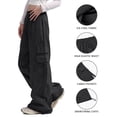 thumbnail image 4 of LSLJS Women's Mid-waist Pocket Overalls Casual Pants In Spring and Summer, Womens Cargo Pants Summer Clothes, 4 of 5