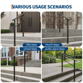 thumbnail image 2 of 3 Step Outdoor & Indoor Stair Handrail Kit – Black Aluminum Railing with Iron Poles for Porch, Entryway, ADA Compliant, Non-Slip Grip, Easy DIY Installation – 3 Steps | 1 Pack | Black, 2 of 6