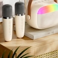 thumbnail image 3 of Transemion ABS Stunning Bass Bluetooth Sound System With Dazzling RGB Glass Atmosphere Lighting Effect Handheld White, 3 of 6
