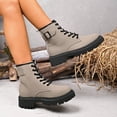 thumbnail image 4 of Kyusrd Bottes Courtes pour Femmes Mode Bottes Mi-Mollet pour Femmes Décontractées Bout Rond Bottes Confortables Chaussures Décontractées, 4 of 9