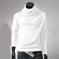 thumbnail image 3 of Chandails pour Hommes 2024 Chandail Uni à Col Montant pour Homme Chandail à Manches Longues Ample Chandail de Base Hauts Chandail Col Roulé Chandail à Col Ras du Cou Chandail S-105 Blanc m, 3 of 8
