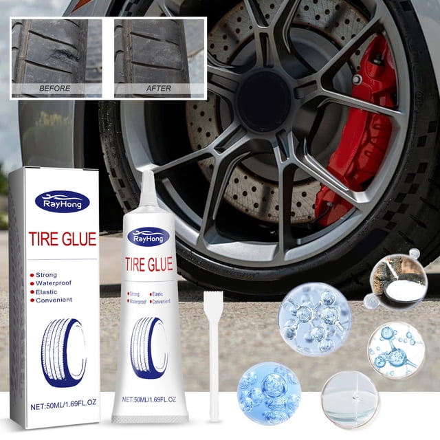 Boovnll Tool Kit, Automotive Tire Repair Adhesive for Repairing Hard Side Injuries Repairing Cracks and Repairing Cracks with Special Soft Adhesive 50Ml+Scraper, Tool Set, Home Essentials