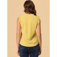 thumbnail image 4 of INSPIRE CHIC Blouse de Travail Sans Manches à Volants pour Femme à Col en V Hauts TG Jaune, 4 of 5