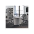 thumbnail image 4 of 42W Round Conference Table with Wood Base in Platinum Gray - Engineered Wood, 4 of 7