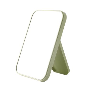 Miroir de Maquillage de Bureau, Miroir de Maquillage Pliable simple et portable Miroir Princesse Miroir Carré Miroir de Maquillage Petit Miroir avec Support pour Femmes (beige)
