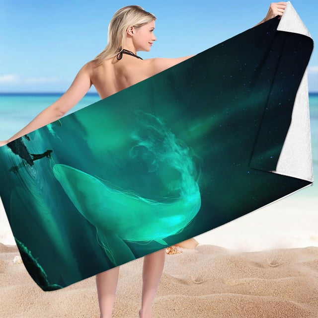 LSLJS Beach Towel Summer Beach Essentials Microfiber Beach Towels Super Lightweight Colorful Bath Towel Sandproof Beach Blanket Multi-Purpose Towel for Travel Swimming Pool 30x60 Inch