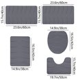 thumbnail image 3 of Fridja Bathroom Rugs 5 Piece - Absorbent Memory Foam Bath Mat for Bathroom, Non-Slip, Machine Washable, Dries Quickly, Bathroom Mat Set Dark Gray, 3 of 5
