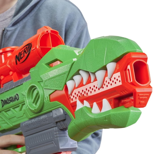 Nerf DinoSquad Rex-Rampage Motorized Dart Blaster, 10-Dart Clip