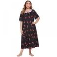 thumbnail image 2 of Chemise de Nuit Douillette à Manches Courtes pour Femmes, Encolure Carrée, Imprimée, Grande Taille, Robes de Maison pour Femmes TG-4TG, 2 of 5