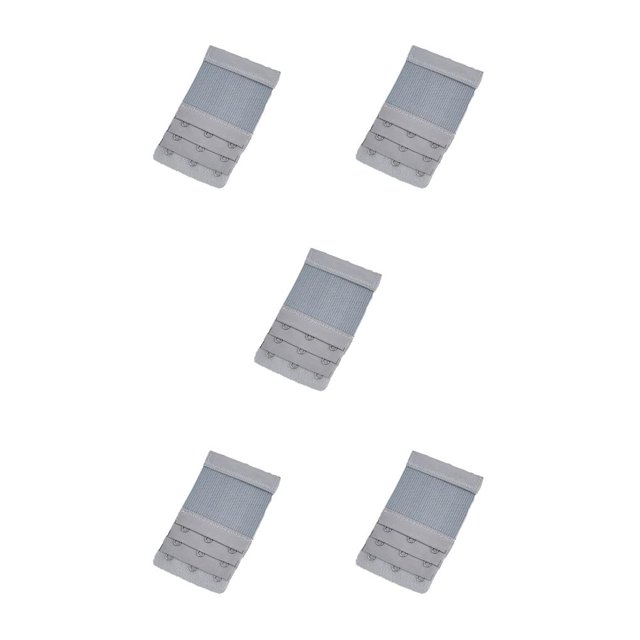 Baohd Extension Strap Bra Extender Buckle 3 Rows 3 Hooks Women Multicolor Lengthened Band Lingerie Replacement Intimates silver gray 5Set