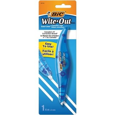 BIC Wite-Out Brand Exact Liner Correction Tape, 6 Metres, 1-Count Pack of White Correction Tape, Fast, Clean and Easy to Use Tear-Resistant Tape Office or School Supplies