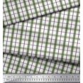 thumbnail image 1 of Soimoi Pink Moss Georgette Fabric Window Pane Check Decor Fabric Printed Yard 42 Inch Wide, 1 of 3