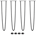 thumbnail image 4 of Set of 4 AnthroDesk Carbon Steel Metal Table Legs. for Dining Room, Patio, Coffee Table, Office, Home Office with Matte Black Powder Coating (Hairpin 28"), 4 of 8