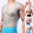 thumbnail image 4 of Lefu Men See Through Fishnet Tank Top Vest Breathable Gym Mesh T-Shirt Party Clubwear, 4 of 9