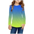 thumbnail image 1 of RXIRUCGD Chemises à Manches Longues pour Filles, Col Rond Mignon, Blouses Décontractées Élégantes, Jaune, Taille : 7 Ans, 1 of 7
