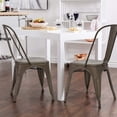 thumbnail image 4 of FDW Metal Dining Chairs Set of 4 Indoor Outdoor Chairs Patio Kitchen Metal 18 Inch Seat Height Restaurant Tolix Side Bar Weight, Bronze, 4 of 7