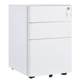 thumbnail image 1 of Vinsetto 3 Drawer File Cabinet Steel Lockable Filing Cabinet with Wheels, 1 of 10