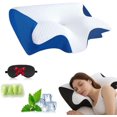thumbnail image 1 of Pillows, Neckhaven Pillow Hospitality Collection, Premium Necks & Posture Support, Ergonomic Memory Foam Pillows, Contoured Support Pillow for Side Back Stomach Sleepers (Blue), 1 of 7