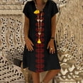 thumbnail image 1 of GZWYHT Robes d'Été, Robes pour Femmes 2025 Style d'Été pour Femmes Col en V Imprimé Coton et Décontracté Grande Taille Robe pour Dames Robes Midi, Robes en Lin, Robe Noire, Commodes en Liquidation 2TG, 1 of 6