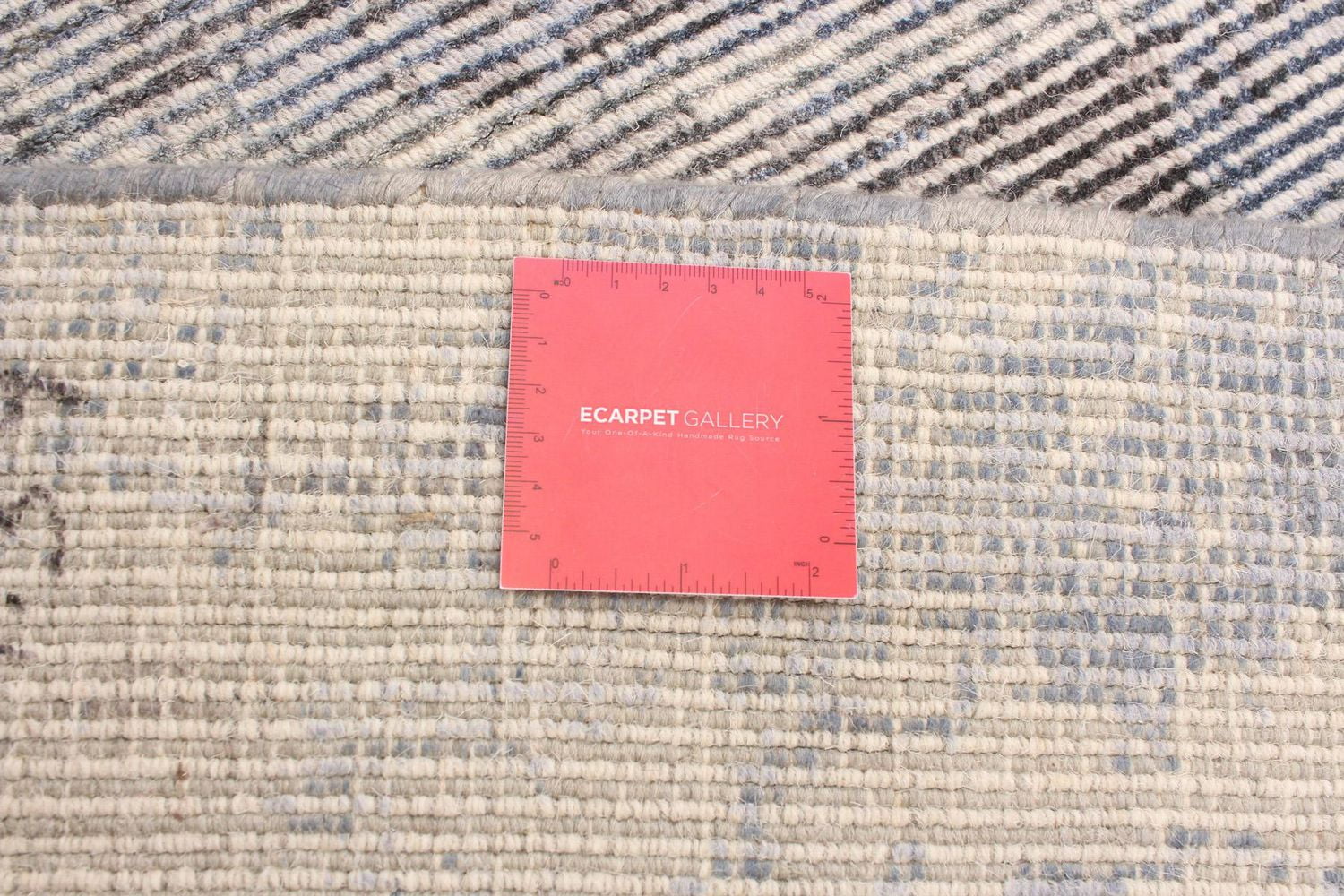 ECARPETGALLERY Tapis Noué à la Main pour Salon, Salle à Manger et Chambre à Coucher Rayé Collection Galleria 5'0" x 7'7" en Gris