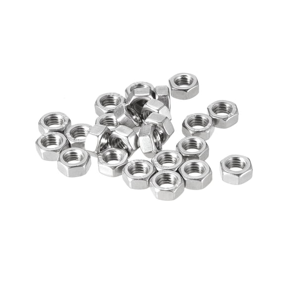 Unique Bargains M4  Metric 316 Stainless Steel Hexagon Hex Nut Silver Tone 25pcs