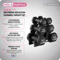 thumbnail image 3 of HolaHatha 1, 2 and 3 lb Neoprene Dumbbell Strength Training Weight Set with Rack, 3 of 10