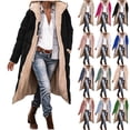 thumbnail image 1 of Yuyuzo Manteaux d'Hiver pour Femmes à Manches Longues, Veste à Capuche Zippée, Décontractée, Couleur Unie, Chaude, Extérieur, Pleine Longueur, Manteau, 1 of 7