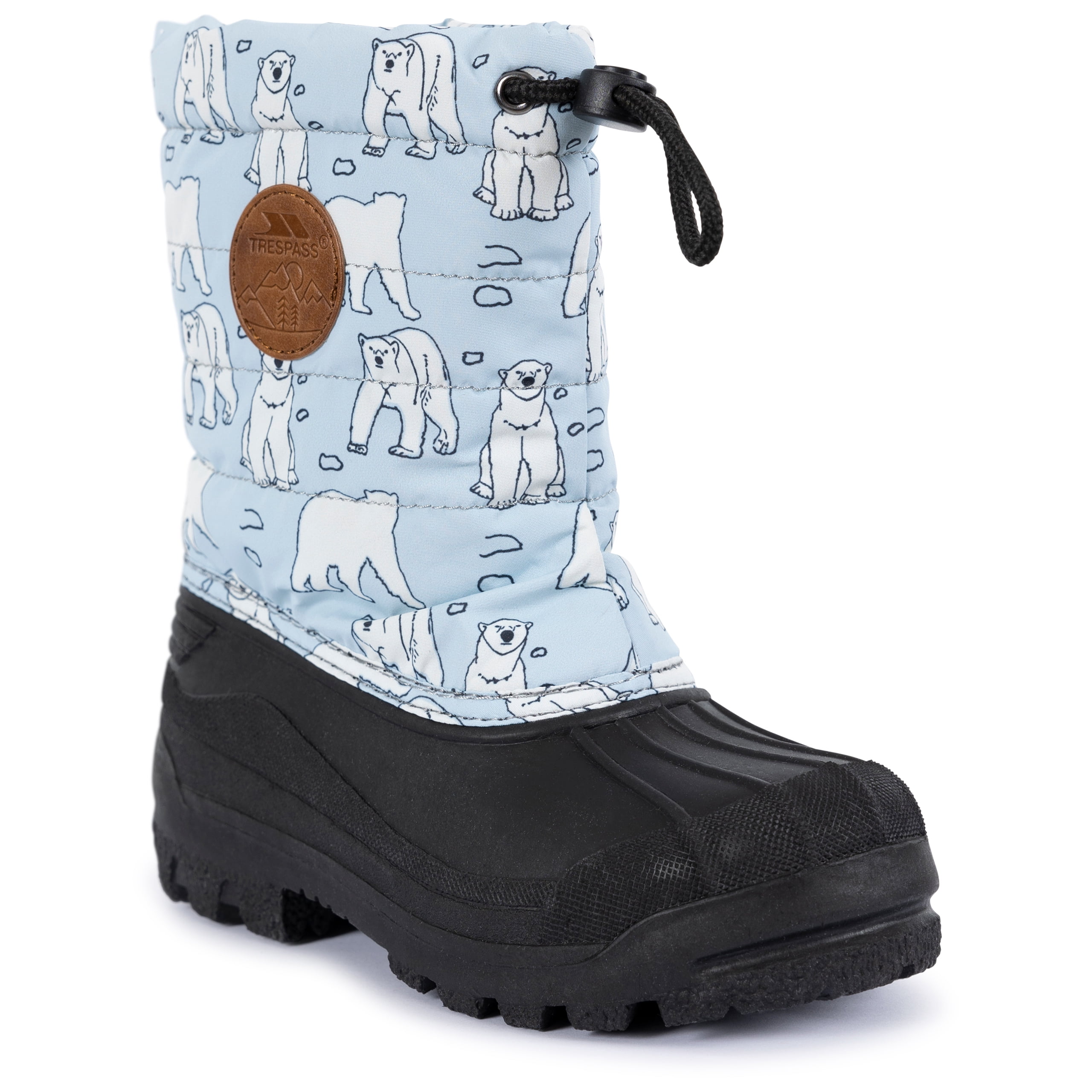 Trespass Bottes de Neige pour Enfants Remy - Bottes Résistantes à l'Eau pour Garçons et Filles, Chaussures pour Enfants avec Doublure Isolante, Bottes de Neige avec Col en Sherpa