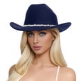 thumbnail image 1 of Men's And Women's Woolen Hats Western Cowboy Top Hat Three Of Rhinestones, 1 of 4